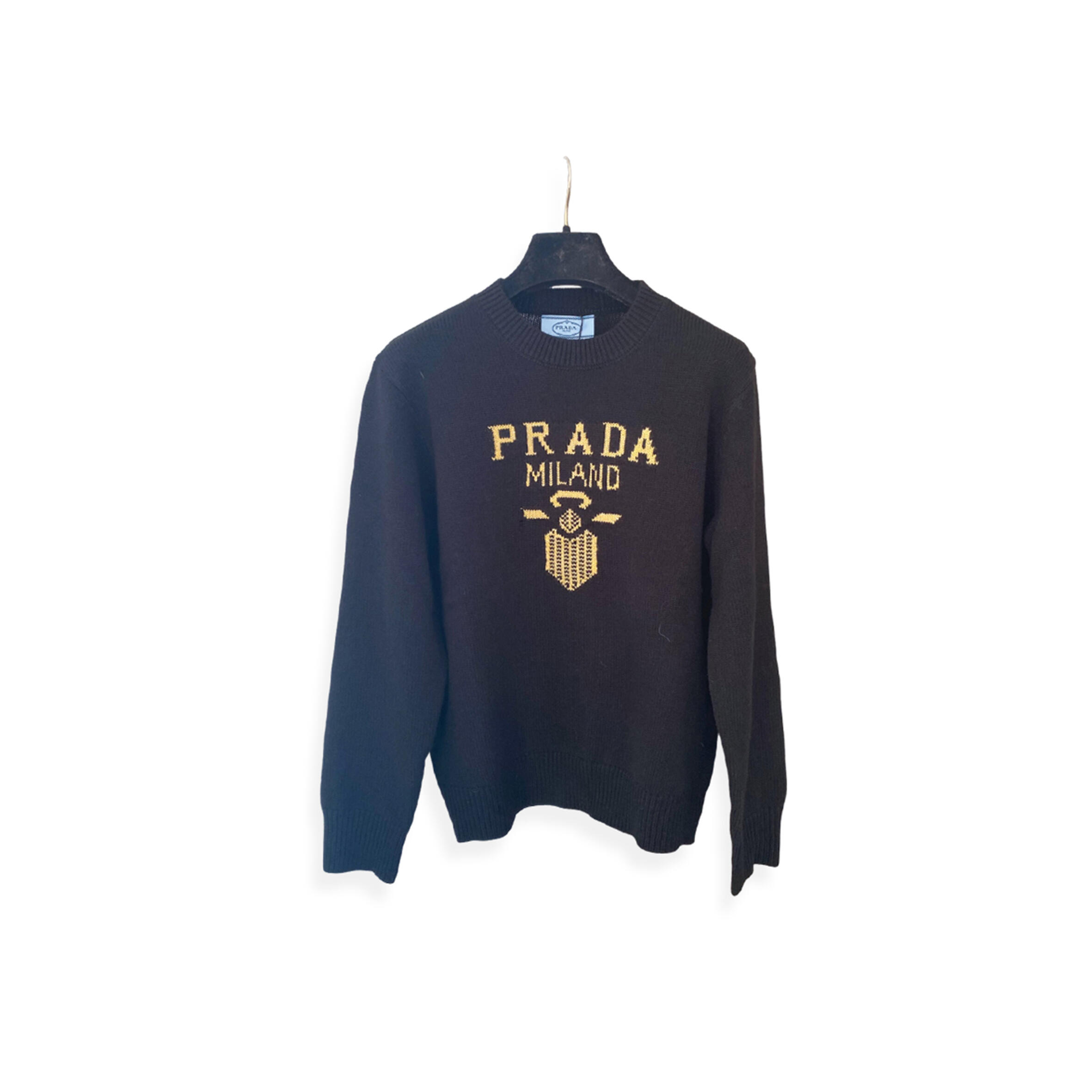 Pra*a logo-intarsia cashmere sweater